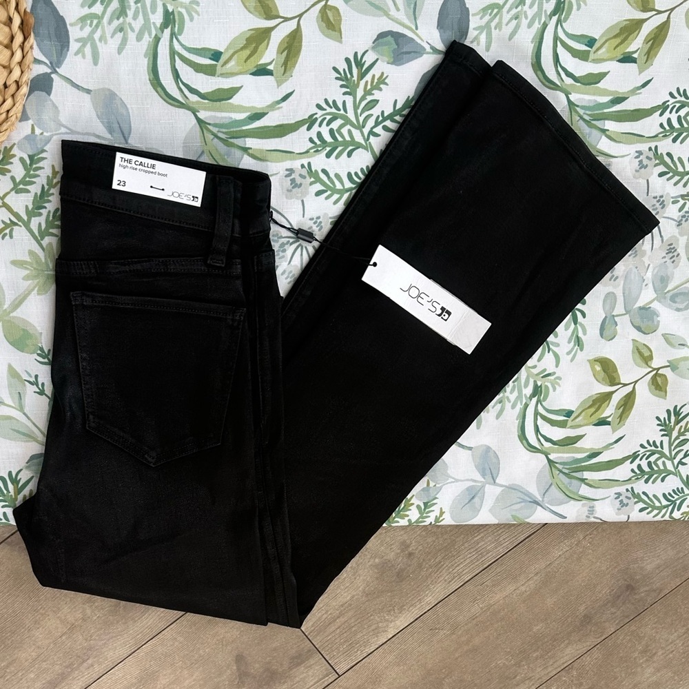 New Joe’s Jeans Callie Coated High Rise Bootcut Flare Cropped Jeans Size 23